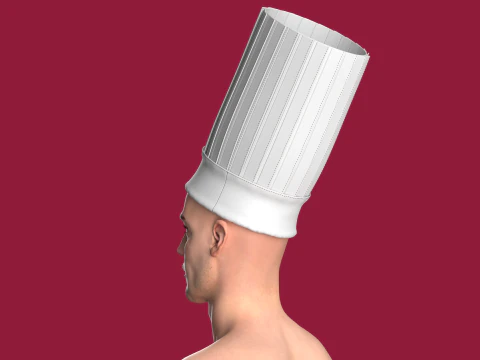 Unisex Chef Hat Caps For Kitchen Cooking Restaurant 3D Model