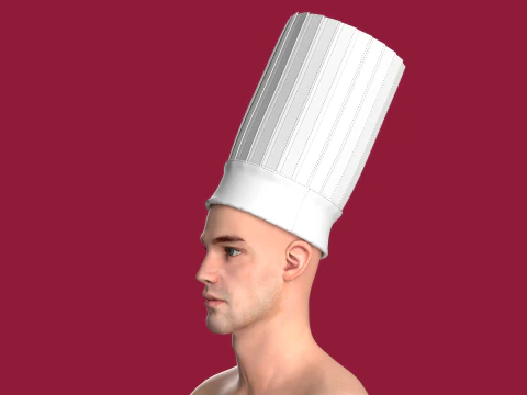 Unisex Chef Hat Caps For Kitchen Cooking Restaurant 3D Model