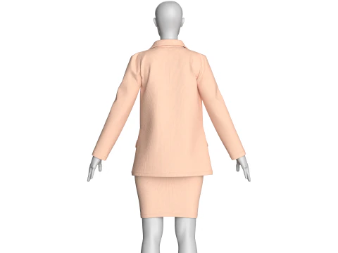 Girls Corporate Code And Skirt Outfit 3D Model