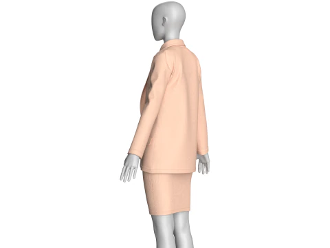 Girls Corporate Code And Skirt Outfit 3D Model