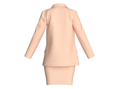 Girls Corporate Code And Skirt Outfit 3D Model