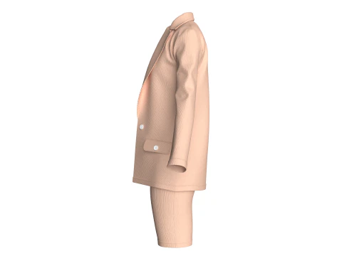 Girls Corporate Code And Skirt Outfit 3D Model