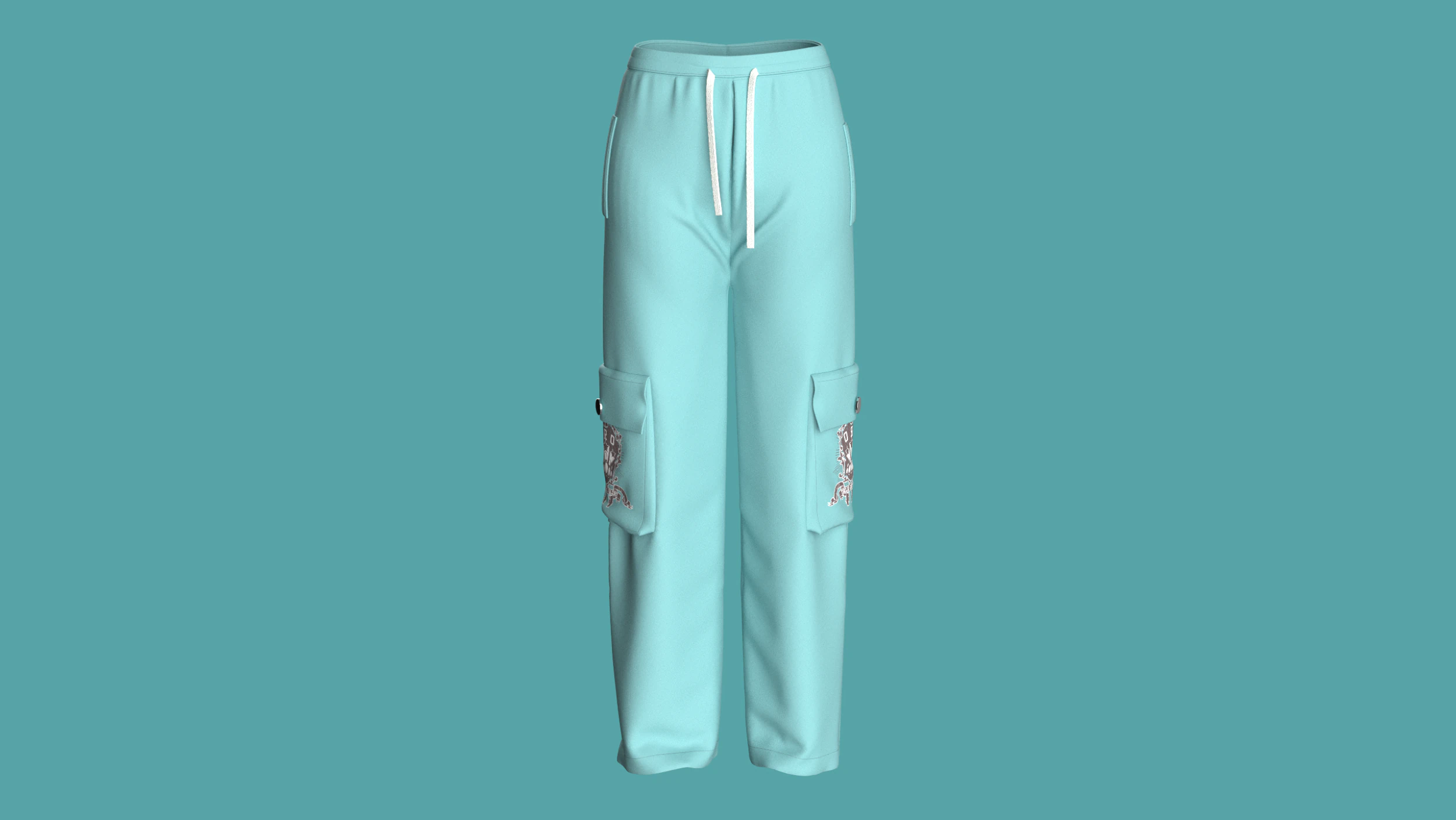 Girls Pocket Plazo Pant 3D Model .c4d .max .obj .3ds .fbx .stl .blend