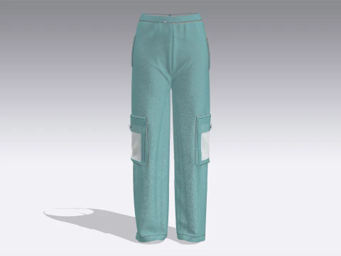 Girls Pocket Plazo Pant 3D Model