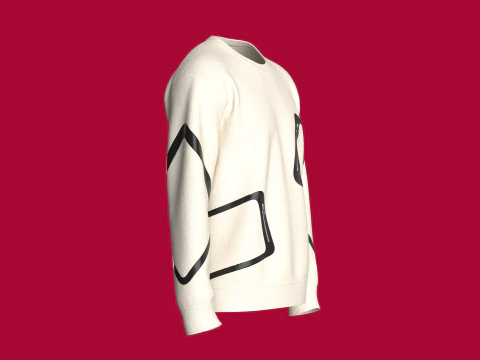 Men Athletic Sweatshirt With Zip Pocket 3D Model