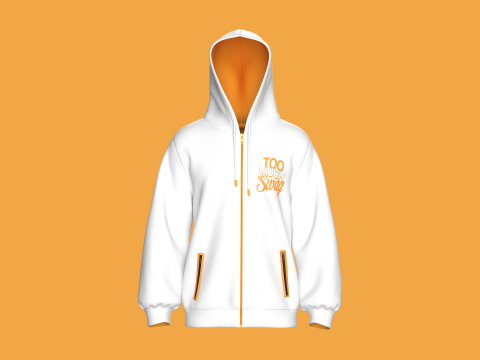 男士印花拉链连帽衫 - TOO MUCH SWAG 3D 模型