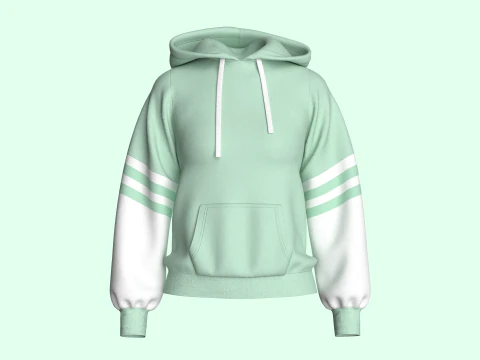 ポケット付きガールズパーカーシャツ 3Dモデル