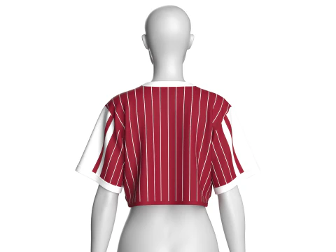 Girls Striped Printed Crop Top - PURE LOVE 3D Model