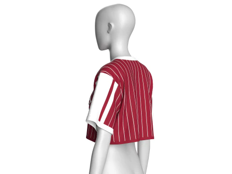 Girls Striped Printed Crop Top - PURE LOVE 3D Model