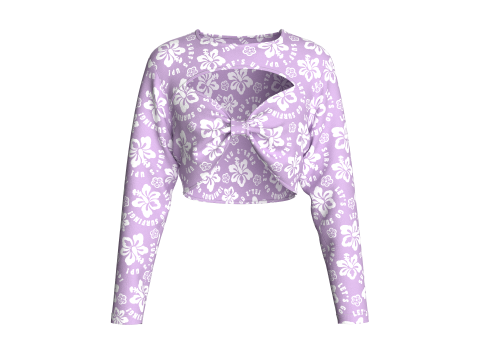 여아 프린트 귀여운 크리스 크로스 탑 3D 모델