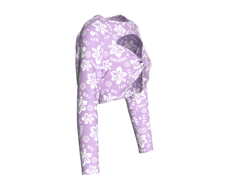 Girls Printed Cute Criss Cross Top 3D Model