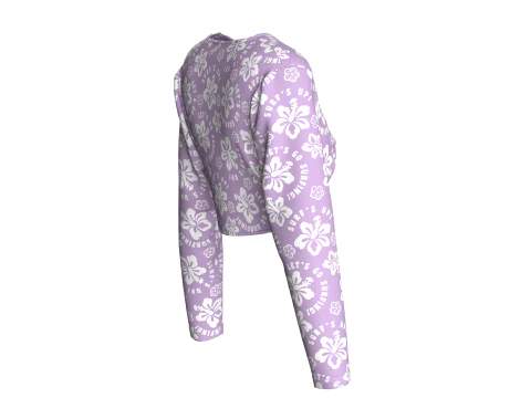 Girls Printed Cute Criss Cross Top 3D Model