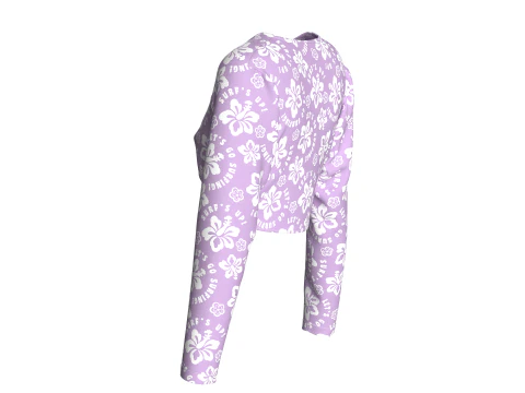 Girls Printed Cute Criss Cross Top 3D Model