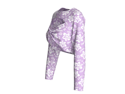 Girls Printed Cute Criss Cross Top 3D Model