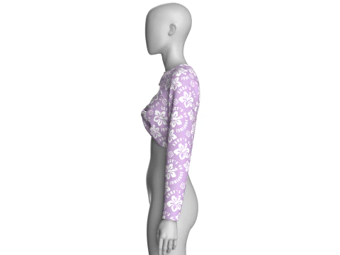 Girls Printed Cute Criss Cross Top 3D Model