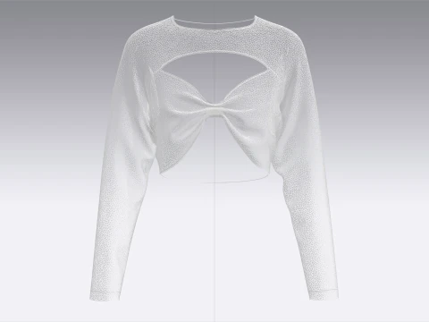 Girls Printed Cute Criss Cross Top 3D Model