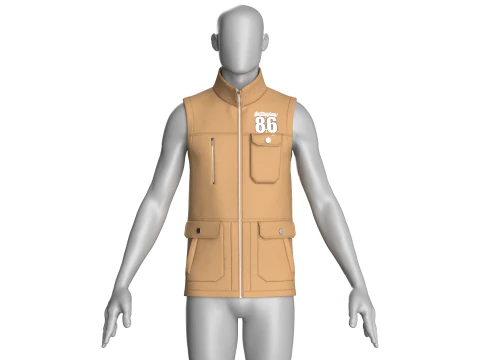 Rompi Cetak Banyak Saku Pria Model 3D