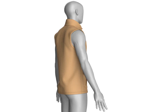 Men Multi Pocket Printed Vest 3D Model