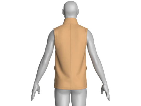 Men Multi Pocket Printed Vest 3D Model