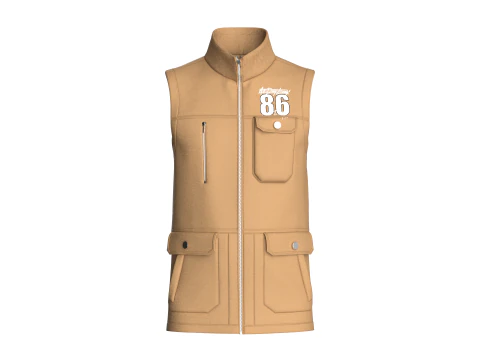 Men Multi Pocket Printed Vest 3D Model