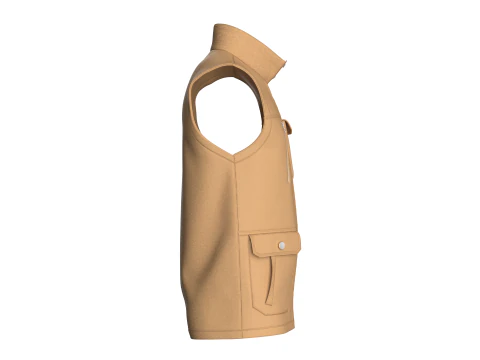 Men Multi Pocket Printed Vest 3D Model