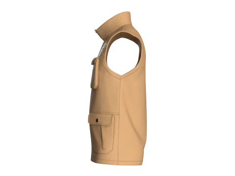 Men Multi Pocket Printed Vest 3D Model