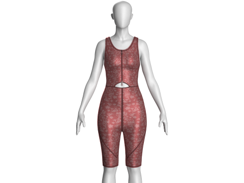 Ladies Bodysuit With Short Pant 3D Model