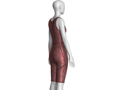 Ladies Bodysuit With Short Pant 3D Model