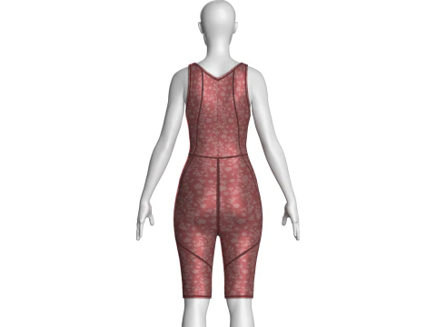 Ladies Bodysuit With Short Pant 3D Model