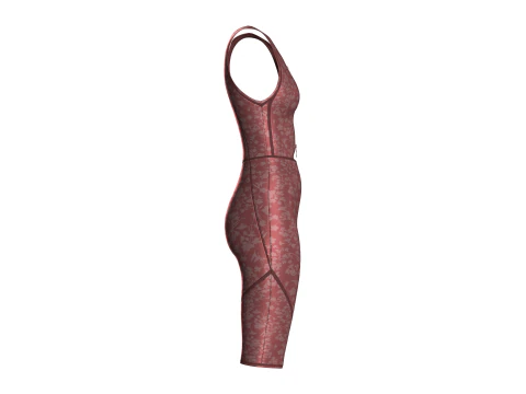 Ladies Bodysuit With Short Pant 3D Model
