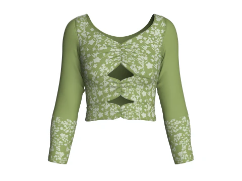 Haut crois&eacute; mignon imprim&eacute; pour filles V2 Modèle 3D