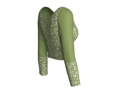 Girls Printed Cute Criss Cross Top V2 3D Model