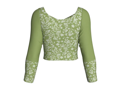 Girls Printed Cute Criss Cross Top V2 3D Model
