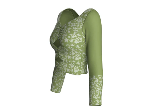 Girls Printed Cute Criss Cross Top V2 3D Model