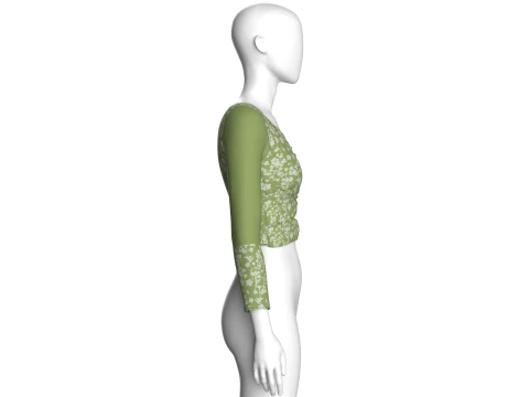 Girls Printed Cute Criss Cross Top V2 3D Model