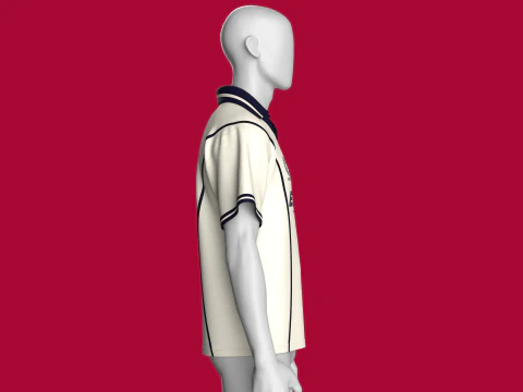 Men Printed Polo Shirt - Sportswear 3D Model