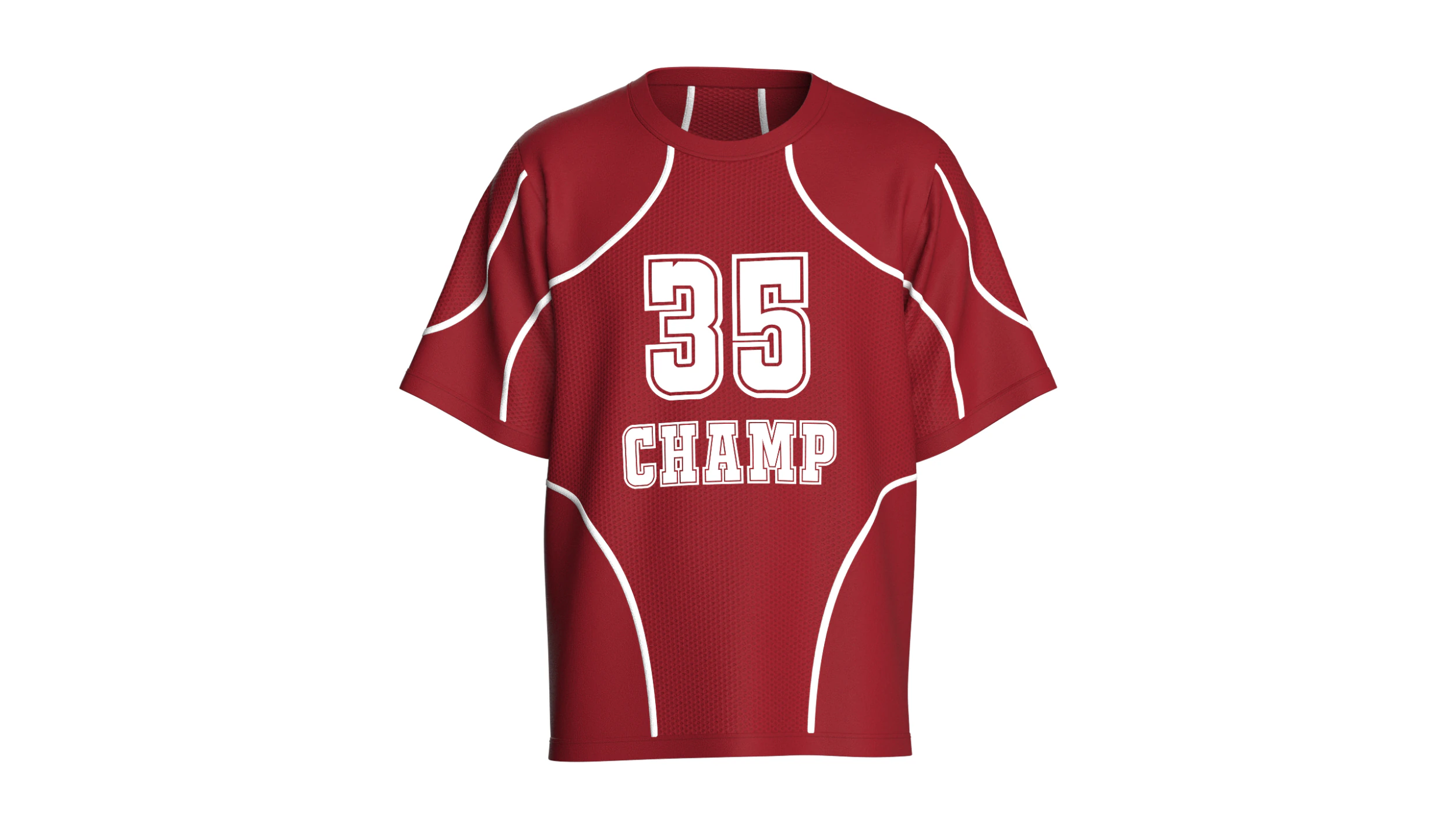 Men Printed Basketball Tshirt With Mash - CHAMP 3D Model .c4d .max .obj .3ds .fbx .stl .blend 