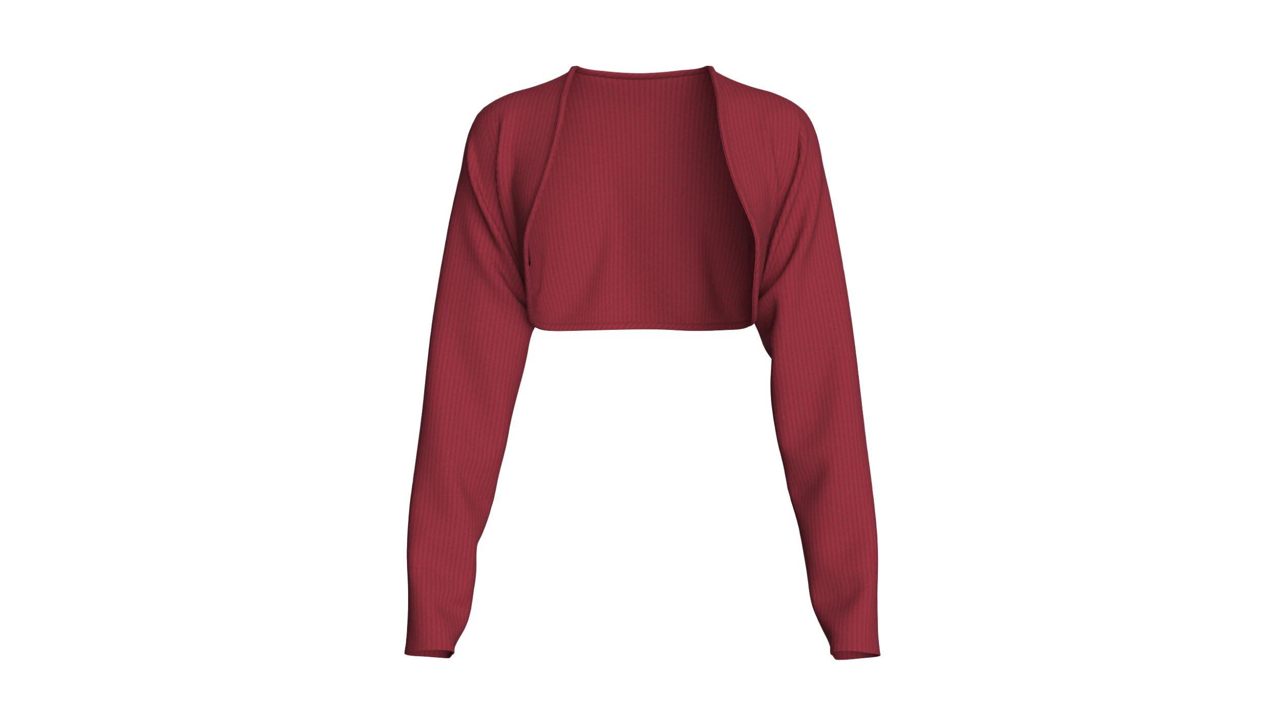 Girls Long Sleeve Shrug Cropped Sweater 3D Model .c4d .max .obj .3ds .fbx .stl .blend 