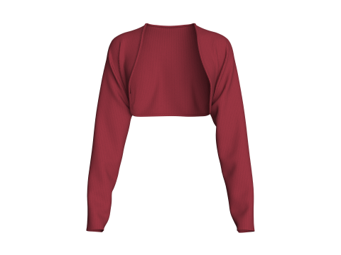 Pull court à manches longues pour fille Modèle 3D