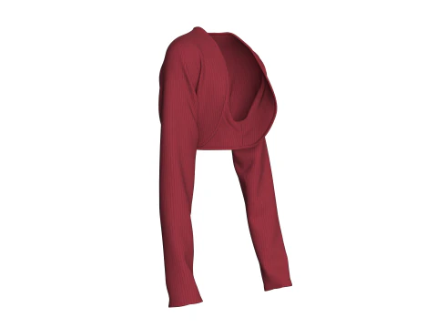 Girls Long Sleeve Shrug Cropped Sweater 3D Model