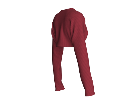 Dziewczęcy sweter z długim rękawem i kr&oacute;tkim rękawem Model 3D