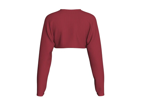 Girls Long Sleeve Shrug Cropped Sweater 3D Model