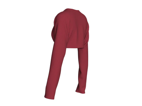 Girls Long Sleeve Shrug Cropped Sweater 3D Model