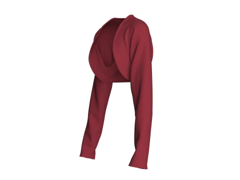 Girls Long Sleeve Shrug Cropped Sweater 3D Model