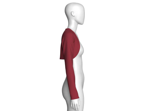 Girls Long Sleeve Shrug Cropped Sweater 3D Model
