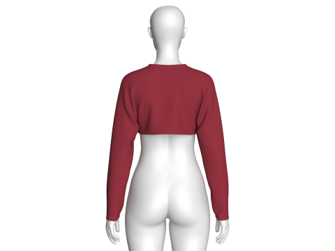 Dziewczęcy sweter z długim rękawem i kr&oacute;tkim rękawem Model 3D