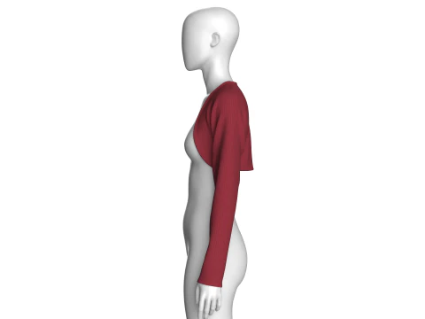Girls Long Sleeve Shrug Cropped Sweater 3D Model