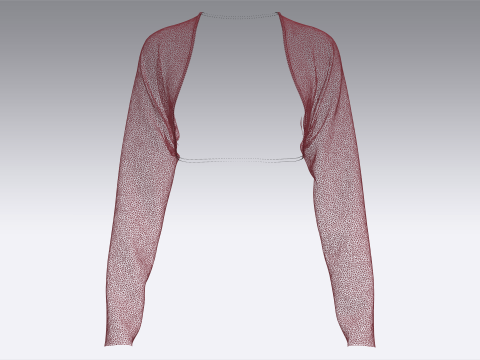 Dziewczęcy sweter z długim rękawem i kr&oacute;tkim rękawem Model 3D