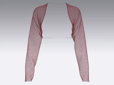 Girls Long Sleeve Shrug Cropped Sweater 3D Model