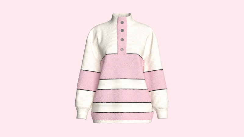 Girls Fashion Sweater With Sherpa 3D Model .c4d .max .obj .3ds .fbx .stl .blend